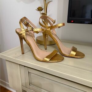 Elegant Gold Strappy Heels